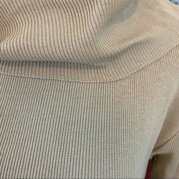 Tower Hill Collection tan ribbed cowl neck top - Picture 4 of 7